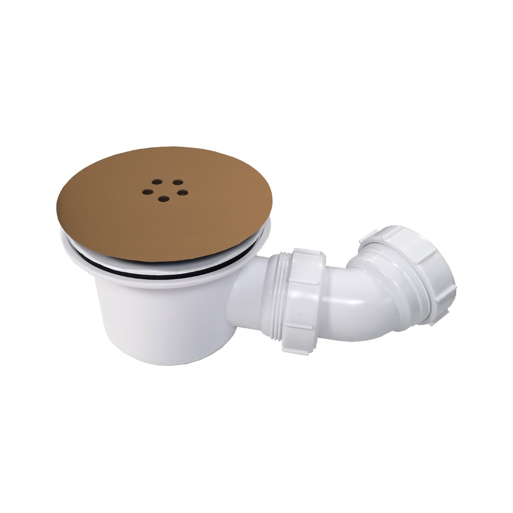 Product Cut out image of the Abacus Brushed Bronze Fast Flow 90mm Shower Trap